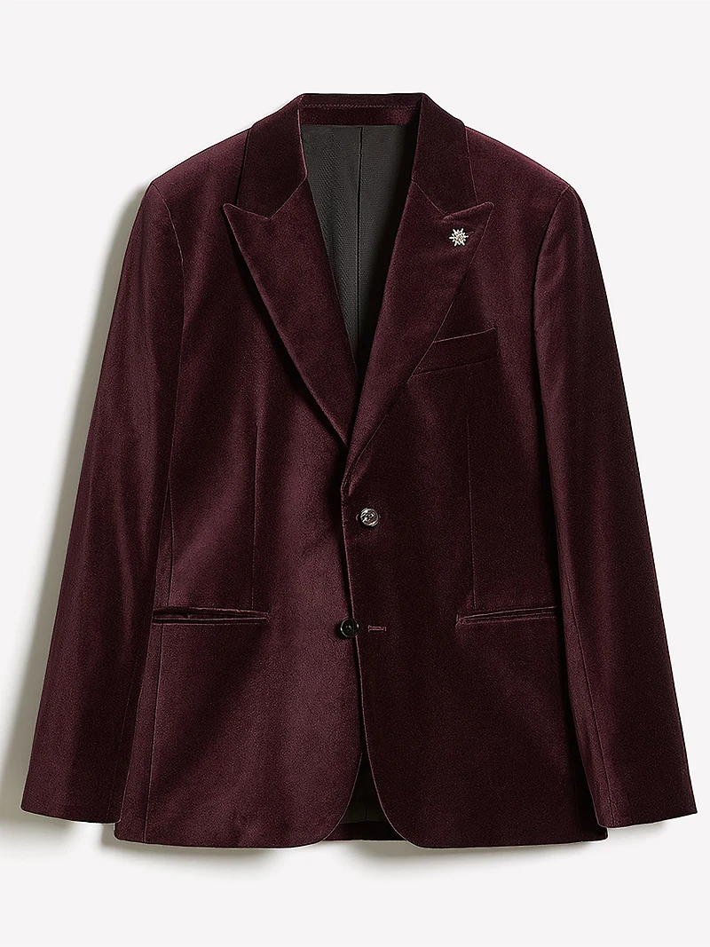 Tailored Fit Velvet Suit Blazer