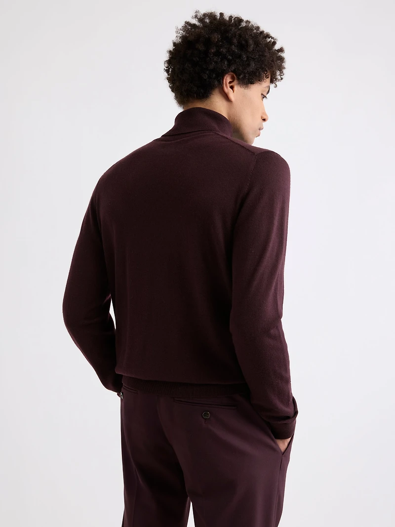 Pull à Col Roulé en Laine Mérinos