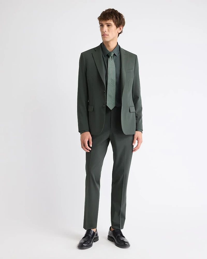 Slim-Fit Dark Green Suit Blazer