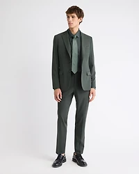 Slim-Fit Dark Green Suit Blazer