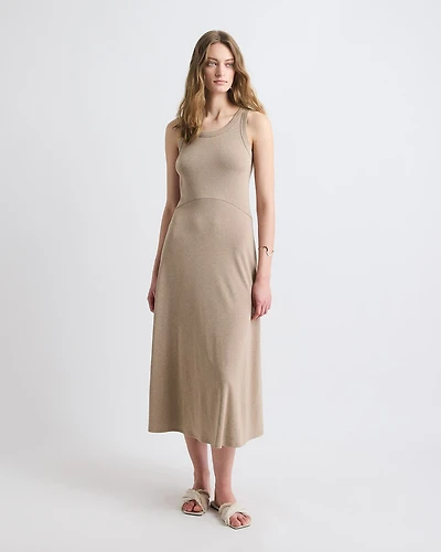Sleeveless Crew-Neck Midi Dress