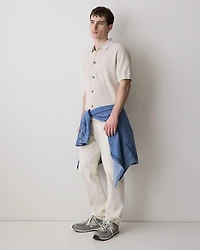 Short-Sleeve Textured Shirt Sweater