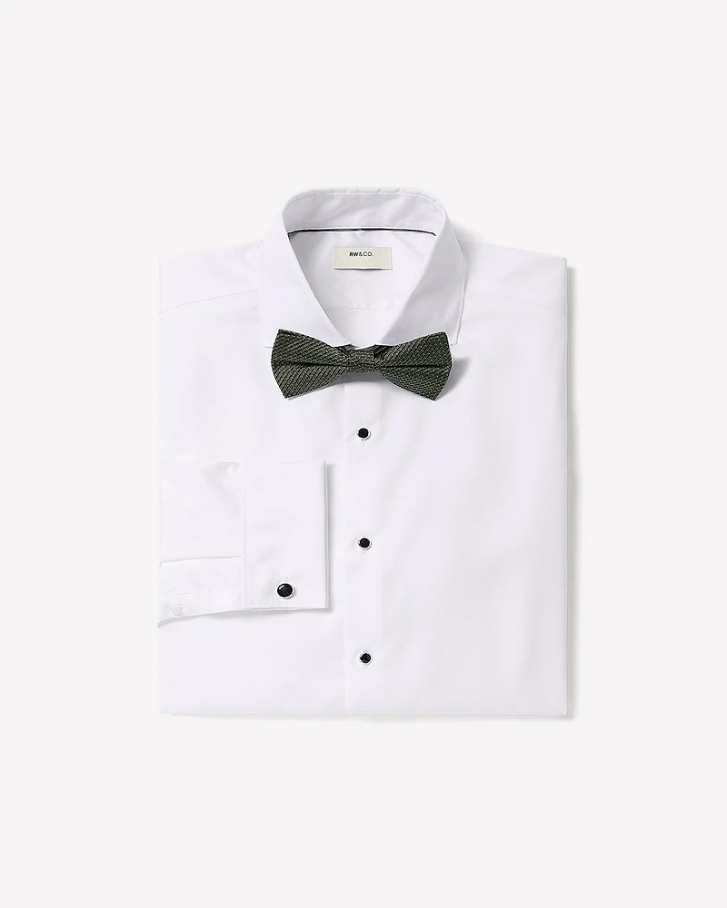 White Tailored-Fit Tuxedo Shirt with French Cuffs