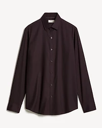 Slim-Fit Solid Cotton Modal Dress Shirt