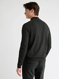 Pull à Col Montant Demi-Zip et Manches Longues