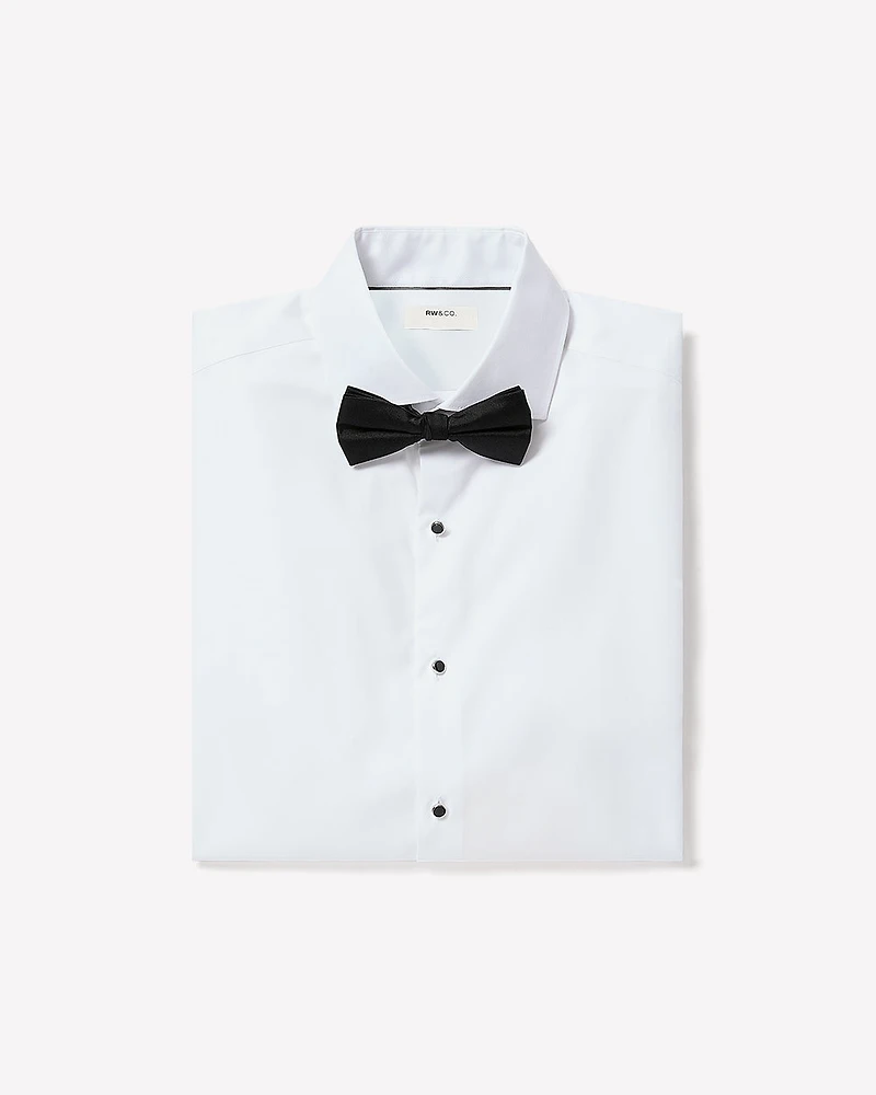 White Tailored Fit Tuxedo Shirt with French Cuffs