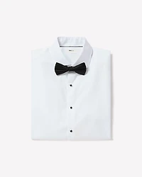 White Tailored Fit Tuxedo Shirt with French Cuffs