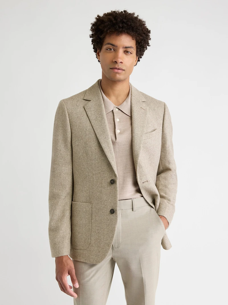 Slim-Fit Herringbone Blazer