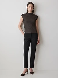 Limitless Straight-Leg Mid-Rise Black Ankle Pant