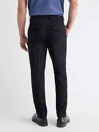 Pantalon Habillé à Jambe Fuselée Plissée en Mélange de Laine