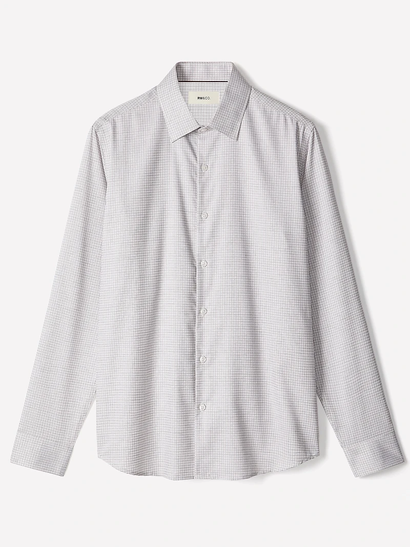 Chemise Habillée à Coupe Ajustée Micro Imprimé Carreauté