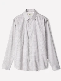Chemise Habillée à Coupe Ajustée Micro Imprimé Carreauté
