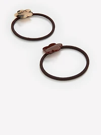 Hair Elastics with Acrylic Flower - Set of 2