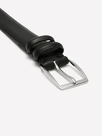 Leather Trouser Belt with Square Buckle