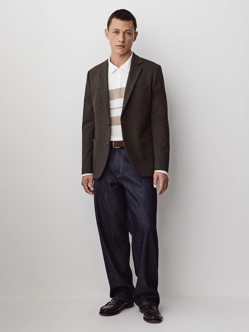Veston en Tricot à Coupe Étroite