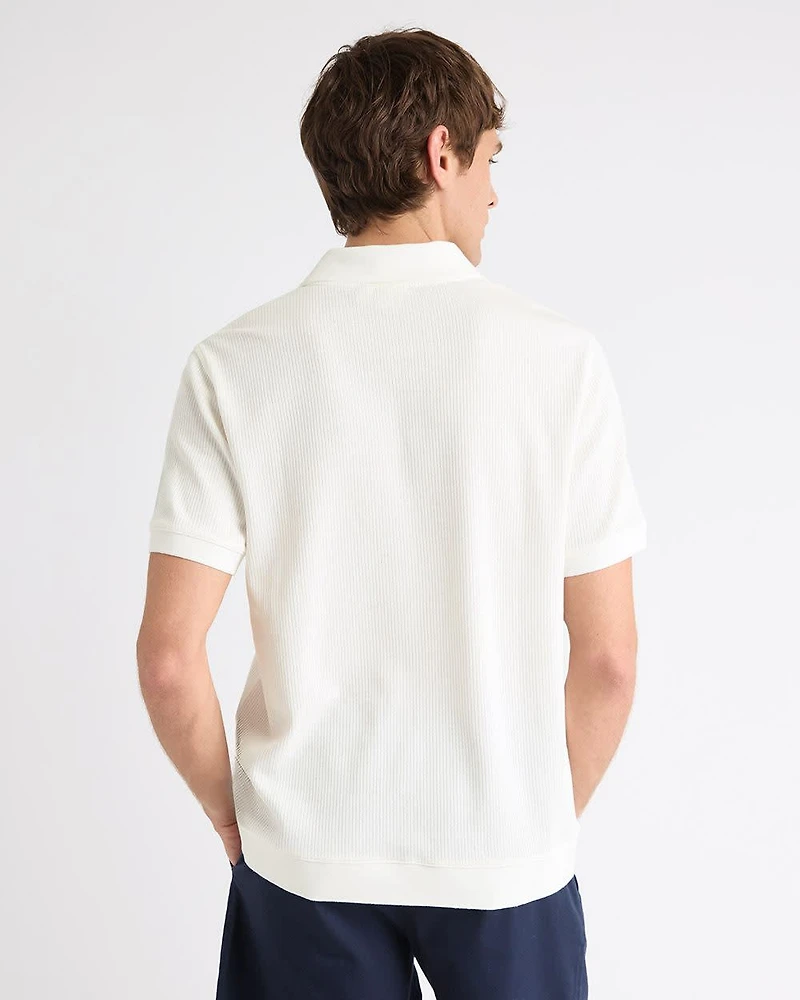 Short-Sleeve Ribbed Polo