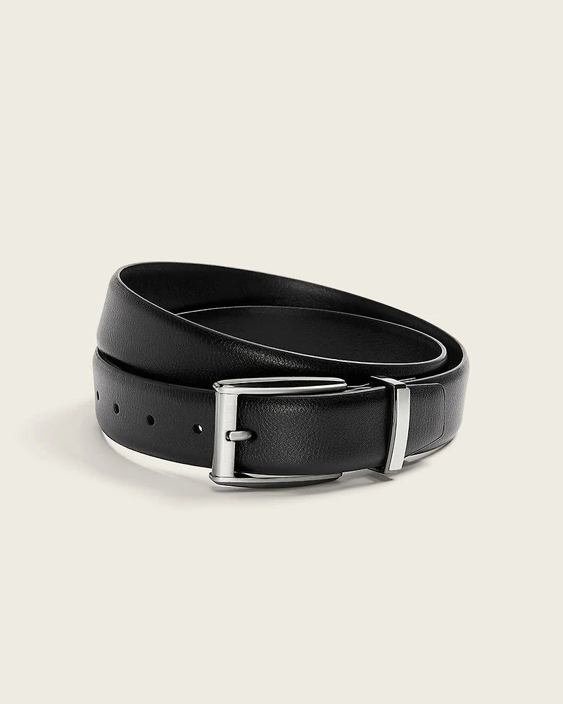 Textured Black Leather Belt