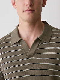 Polo en Mélange de Lin à Manches Courtes