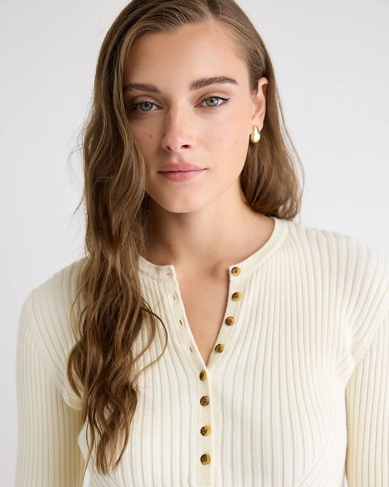 Long-Sleeve Ribbed Sweater