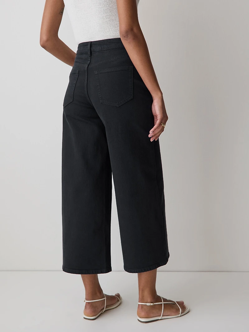 High-Rise Wide-Leg Cropped Jeans