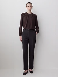 Long-Sleeve Crew-Neck Blouse