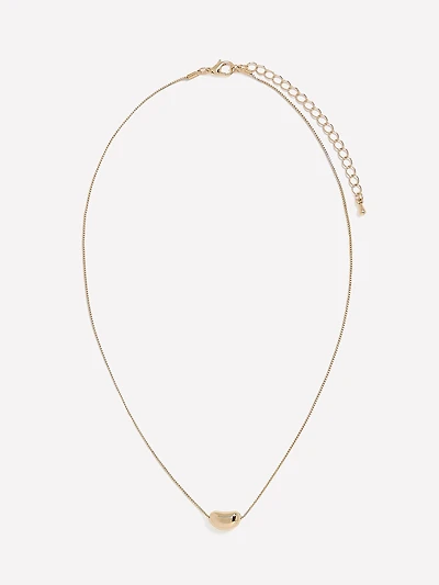 Chaîne Délicate avec Pendentif en Forme de Fève