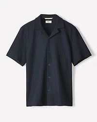 Chemise Texturée à Manches Courtes et Col Camp