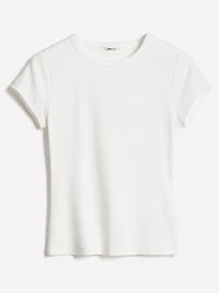 Short-Sleeve Crew-Neck Ribbed Basic Tee