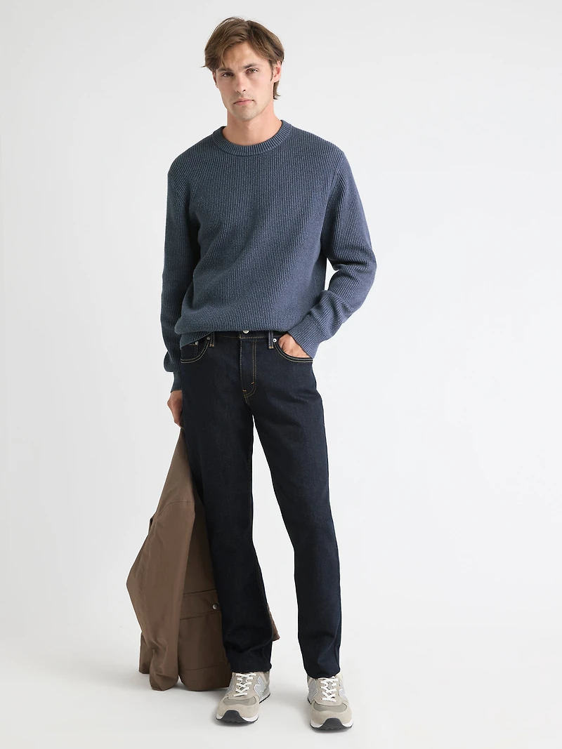Cashmere-Blend Long-Sleeve Crew-Neck Sweater