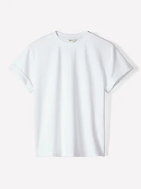 T-Shirt à Manches Courtes et Col Rond en Coton Biologique