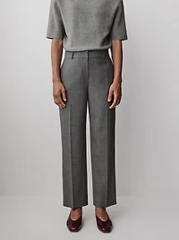 Mid-Rise Straight-Leg Cropped Pant