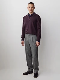 Pantalon de Ville en Tweed à Jambe Fuselée