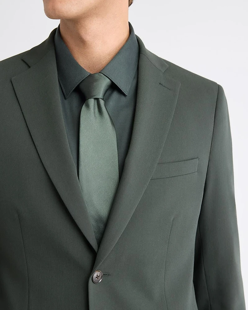 Slim-Fit Dark Green Suit Blazer