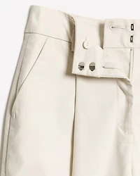 Twill High-Rise Barrel Ankle Pant