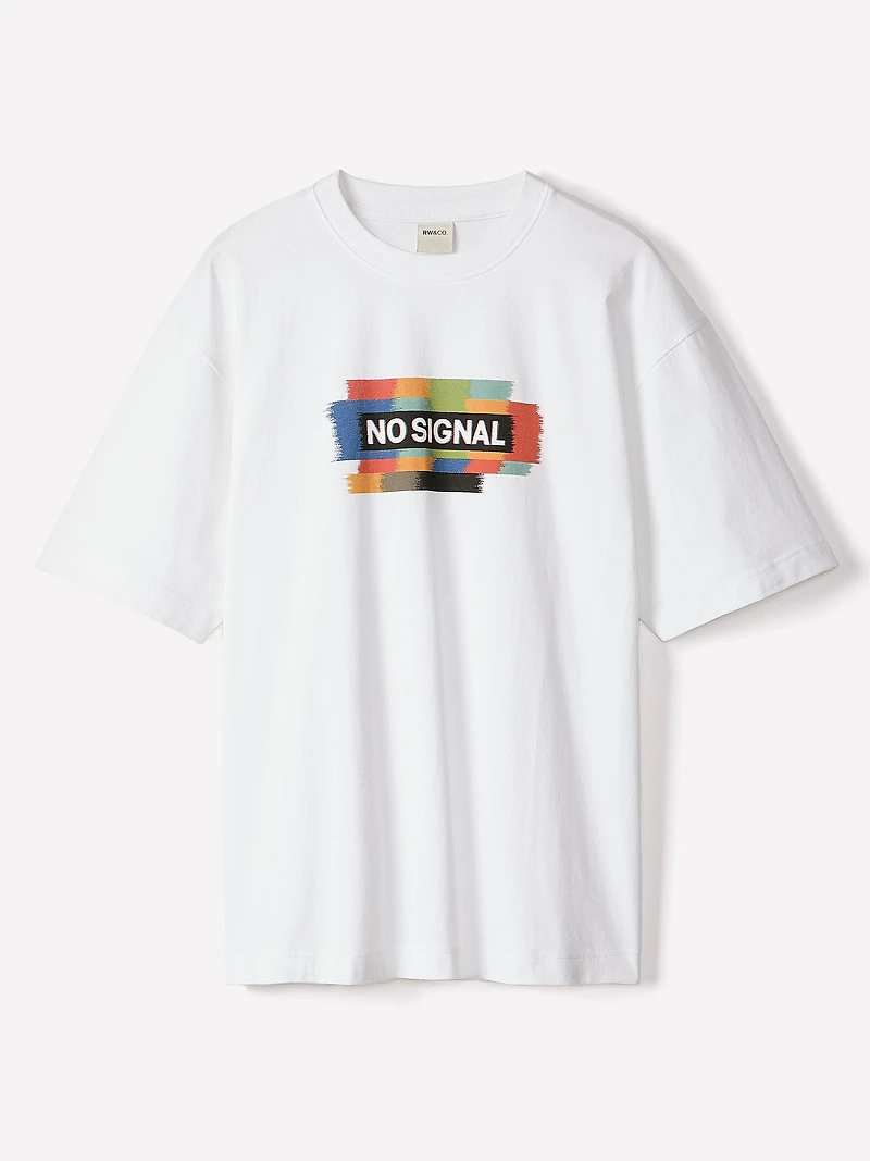 Oversized Short-Sleeve Crew-Neck Tee with Print