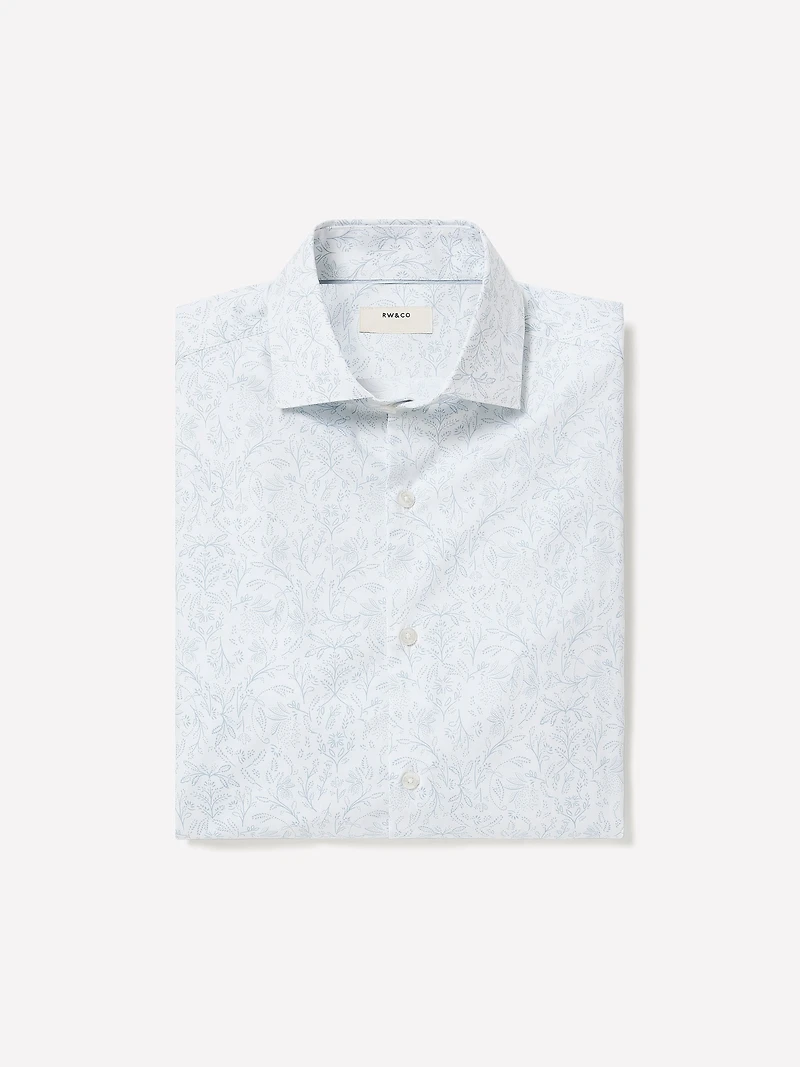 Slim-Fit Dress Shirt with Floral Pattern