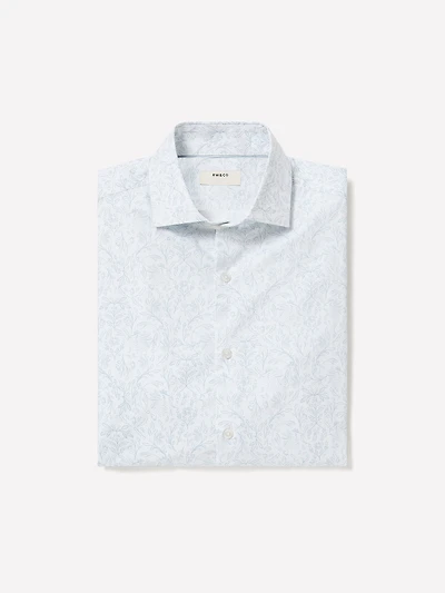 Slim-Fit Dress Shirt with Floral Pattern