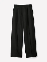 Wide-Leg High-Rise Linen-Blend Pant