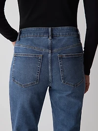 Jeans Skinny Bleu à Taille Mi-Haute