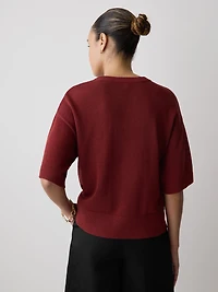 Short-Sleeve Crew-Neck Boxy Sweater