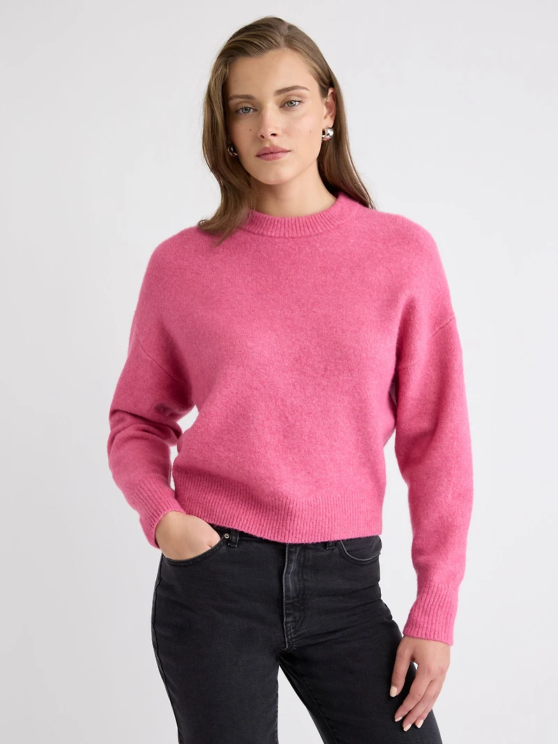 Long-Sleeve Crew-Neck Loose Sweater