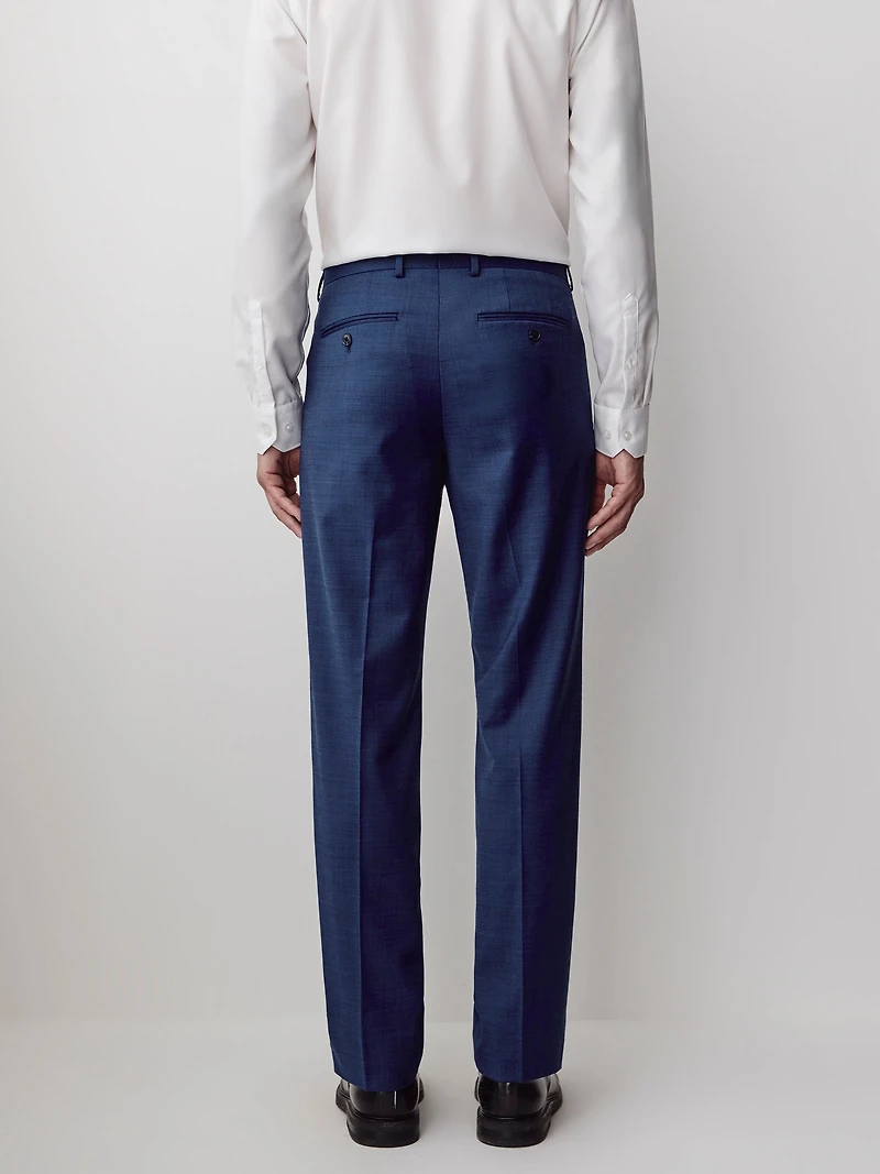 Blue Tailored-Fit Wool Suit Pant