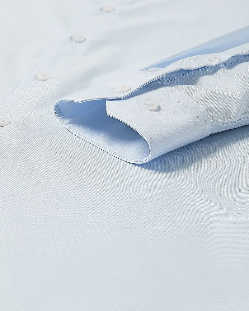 Slim-Fit Solid Sateen Dress Shirt