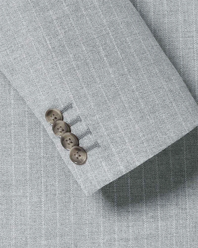 Veston de Complet Rayé à Coupe Ajustée Boutonnage Double