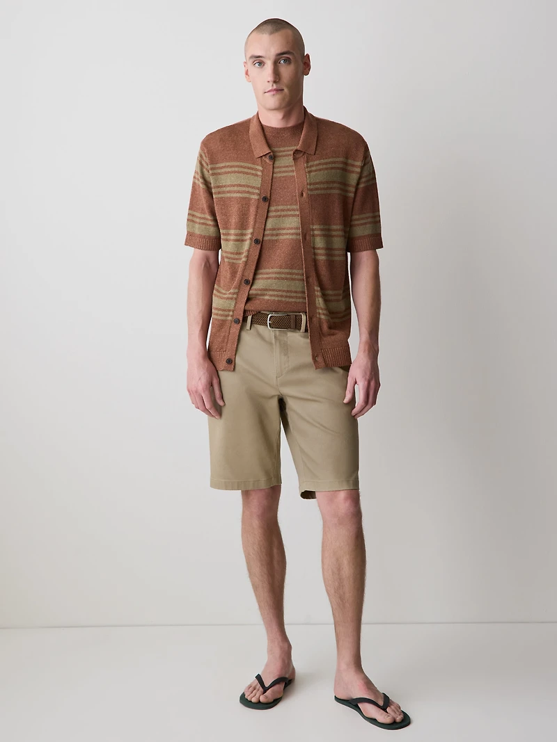 Pull Sans Manches à Col Rond en Mélange de Lin