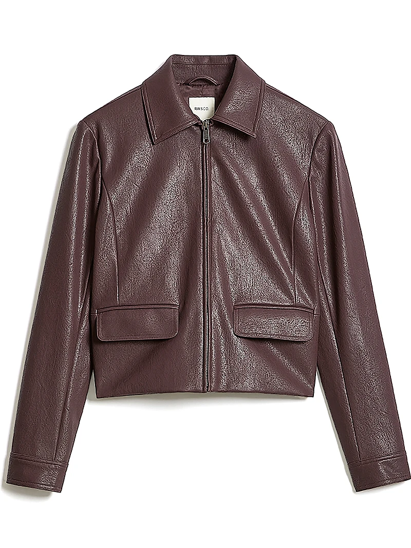 Short Faux Leather Jacket
