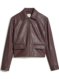 Short Faux Leather Jacket