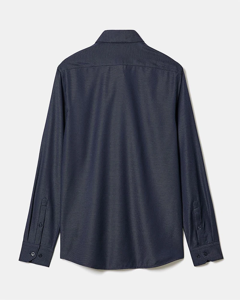 Chemise Habillée à Coupe Ajustée en Dobby Deux Tons