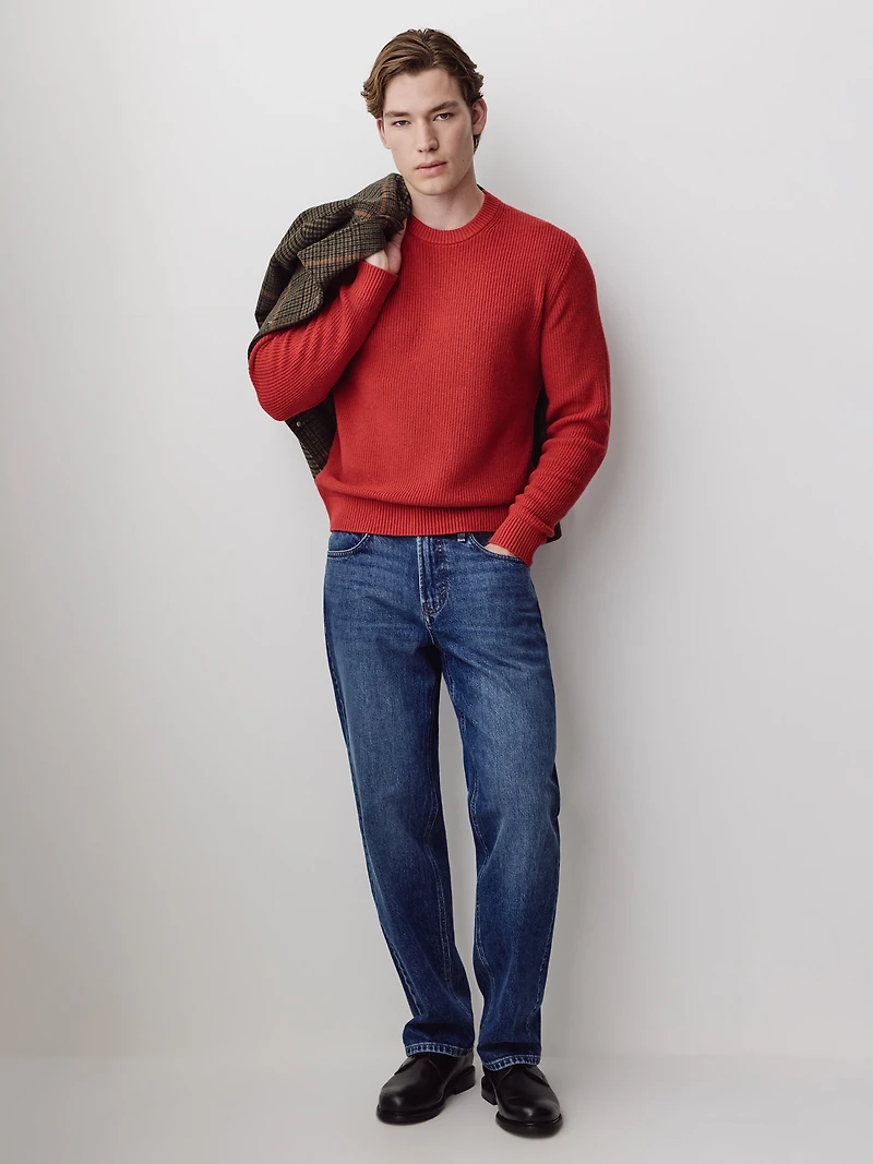 Cashmere-Blend Long-Sleeve Crew-Neck Sweater