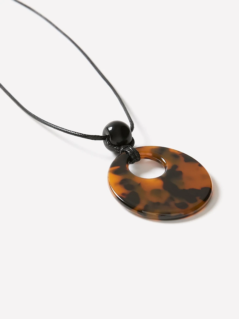 Oval Pendant on Long Rope Necklace
